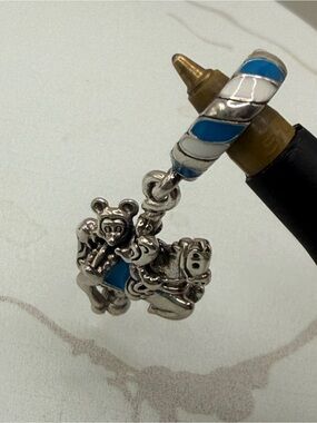 Pandora Disney M&M Blue Stripped Carousel
